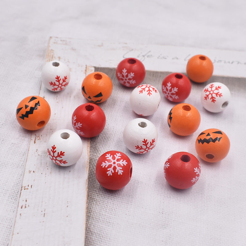 Wholesale 10pcs Christmas Wooden Beads